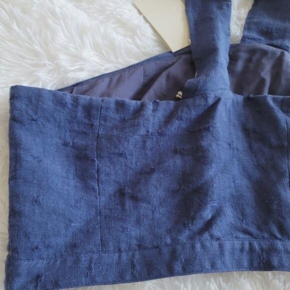 Tularosa Revolve Allie Cropped off shoulder crop top navy size small - Picture 10 of 14